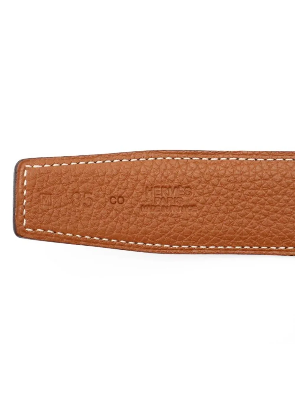 Hermes Chaine D'ancre Reversible Belt Leather Black Brown Gold 85